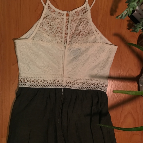 White Lace Top Green Maxi Dress - Picture 3 of 3